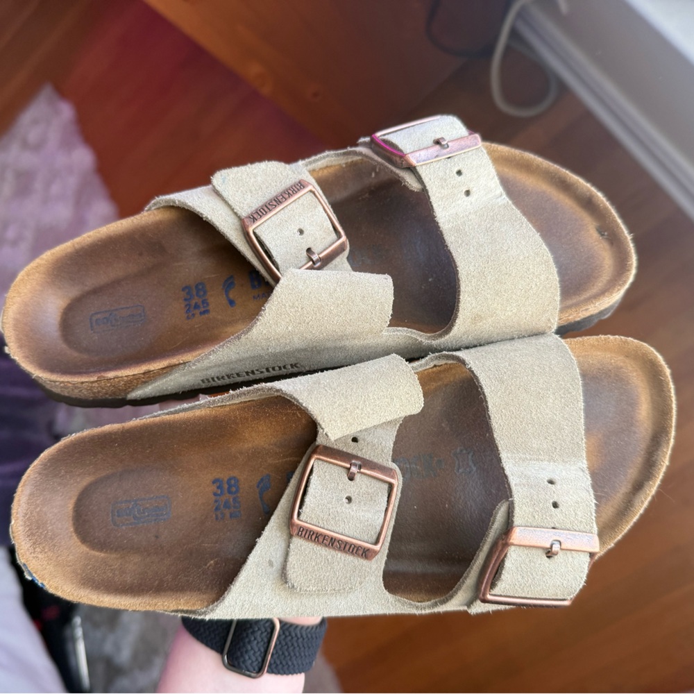 suede birkenstock arizona soft footbed